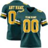 Custom Midnight Green Gold-White Authentic Football Jersey