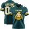 MidnightGreen0102-1 Custom Midnight Green White-Gold Authentic Football Jersey