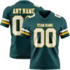 Custom Midnight Green White-Gold Authentic Football Jersey