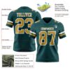 Custom Midnight Green Old Gold-White Authentic Football Jersey