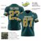 Custom Midnight Green Old Gold-White Authentic Football Jersey