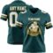 MidnightGreen0104-1 Custom Midnight Green White-Old Gold Authentic Football Jersey