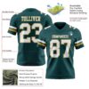 Custom Midnight Green White-Old Gold Authentic Football Jersey