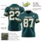 MidnightGreen0104-2 Custom Midnight Green White-Old Gold Authentic Football Jersey