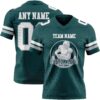 Custom Midnight Green White-Gray Authentic Football Jersey