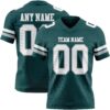 Custom Midnight Green White-Gray Authentic Football Jersey