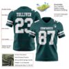 Custom Midnight Green White-Gray Authentic Football Jersey