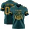 MidnightGreen0107-1 Custom Midnight Green Old Gold-Black Authentic Football Jersey