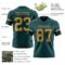 MidnightGreen0107-2 Custom Midnight Green Old Gold-Black Authentic Football Jersey
