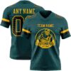 Custom Midnight Green Black-Old Gold Authentic Football Jersey