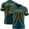 Custom Midnight Green Black-Old Gold Authentic Football Jersey