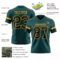 MidnightGreen0108-2 Custom Midnight Green Black-Old Gold Authentic Football Jersey