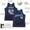 Custom Navy Gray-Blue Authentic Throwback Basketball Jersey