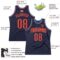 Custom Navy Orange-Blue Authentic Throwback Basketball Jersey