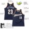 Custom Navy White-Old Gold Authentic Throwback Basketball Jersey