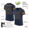 Navy0295-1 Custom Navy Navy-Old Gold Mesh Authentic Football Jersey