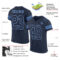 Navy0296-1 Custom Navy Navy-Light Blue Mesh Authentic Football Jersey