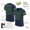 Navy0297-1 Custom Navy Navy-Neon Green Mesh Authentic Football Jersey