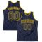 Custom Navy Navy-Gold Authentic Throwback Basketball Jersey
