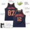 Custom Navy Old Gold-Red Authentic Throwback Basketball Jersey