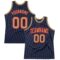 Custom Navy Old Gold-Red Authentic Throwback Basketball Jersey