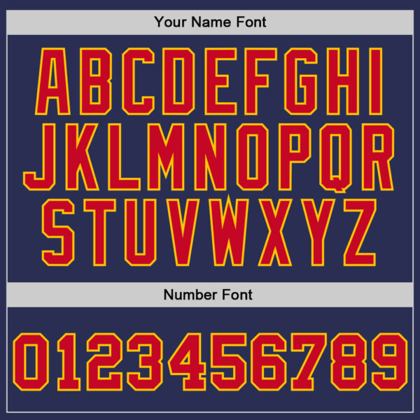 Custom Navy Red-Gold Authentic Throwback Basketball Jersey