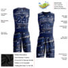 Custom Navy Navy-Royal Round Neck Sublimation Basketball Suit Jersey