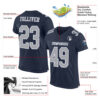 Custom Navy Gray-White Mesh Authentic Football Jersey