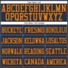 Custom Navy Bay Orange Mesh Authentic Football Jersey