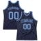 Custom Navy Light Blue Authentic Throwback Basketball Jersey