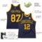 Custom Navy Gold Authentic Throwback Basketball Jersey
