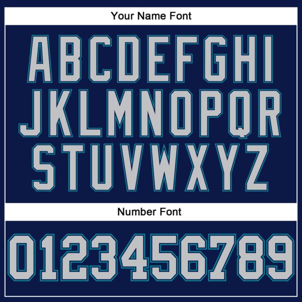 Custom Navy Gray-Teal Authentic Throwback Basketball Jersey