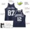 Custom Navy White Pinstripe White-Gray Authentic Basketball Jersey