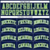 Custom Navy White Pinstripe Neon Green Authentic Basketball Jersey