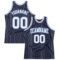 Custom Navy White Pinstripe White-Light Blue Authentic Basketball Jersey