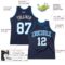 Custom Navy White-Blue Authentic Throwback Basketball Jersey