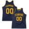 Custom Navy Gold-Royal Authentic Throwback Basketball Jersey