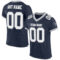 Navy0630 Custom Navy White-Gray Mesh Authentic Football Jersey