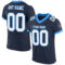 Navy0635 Custom Navy White-Powder Blue Mesh Authentic Football Jersey
