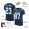 Navy0638-1 Custom Navy White-Panther Blue Mesh Authentic Football Jersey
