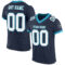 Navy0638 Custom Navy White-Panther Blue Mesh Authentic Football Jersey