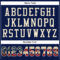 Navy0640-3 Custom Navy Vintage USA Flag-Cream Mesh Authentic Football Jersey