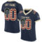 Navy0640 Custom Navy Vintage USA Flag-Cream Mesh Authentic Football Jersey