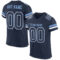 Navy0649 Custom Navy White-Light Blue Mesh Authentic Football Jersey