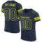 Navy0651 Custom Navy Neon Yellow Mesh Authentic Football Jersey