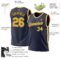 Custom Navy Gold-White Authentic Throwback Basketball Jersey