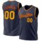 Custom Navy Gold-Orange Authentic Throwback Basketball Jersey