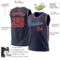 Custom Navy Red-Royal Authentic Throwback Basketball Jersey
