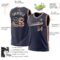 Custom Navy Vintage USA Flag Cream-Red Authentic Throwback Basketball Jersey