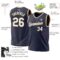 Custom Navy White-Old Gold Authentic Throwback Basketball Jersey